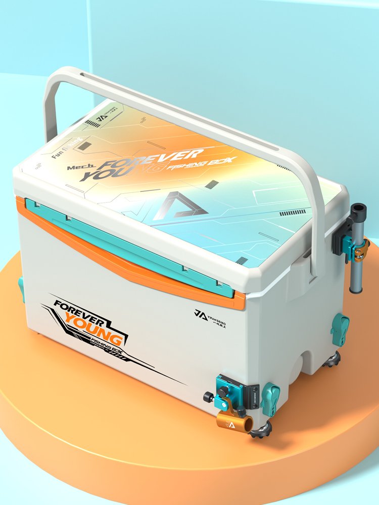 ONE-SHOWER CAN RIDE IN A FISH TANK WITH MULTIFUNCTIONAL SUPER-LIGHT SUPER-RIGID 29L POLYURETHANE FOUR FEET UP AND DOWN A GLACIER ORANGE BOX